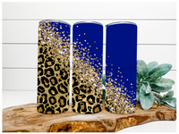 Thumbnail for Blue Leopard Tumbler, 20 oz Skinny Tumbler - DECOETUMBLER-098