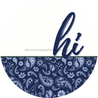 Thumbnail for Blue Paisley Door Hanger Dco-01574-Dh 18’ Round Wood