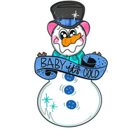 Thumbnail for Blue Snowman Door Hanger, MJ-W-00115-DH, 22in Wood Door Hanger