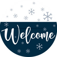 Thumbnail for Wreath Sign, Blue Winter Welcome, Christmas Sign, 10