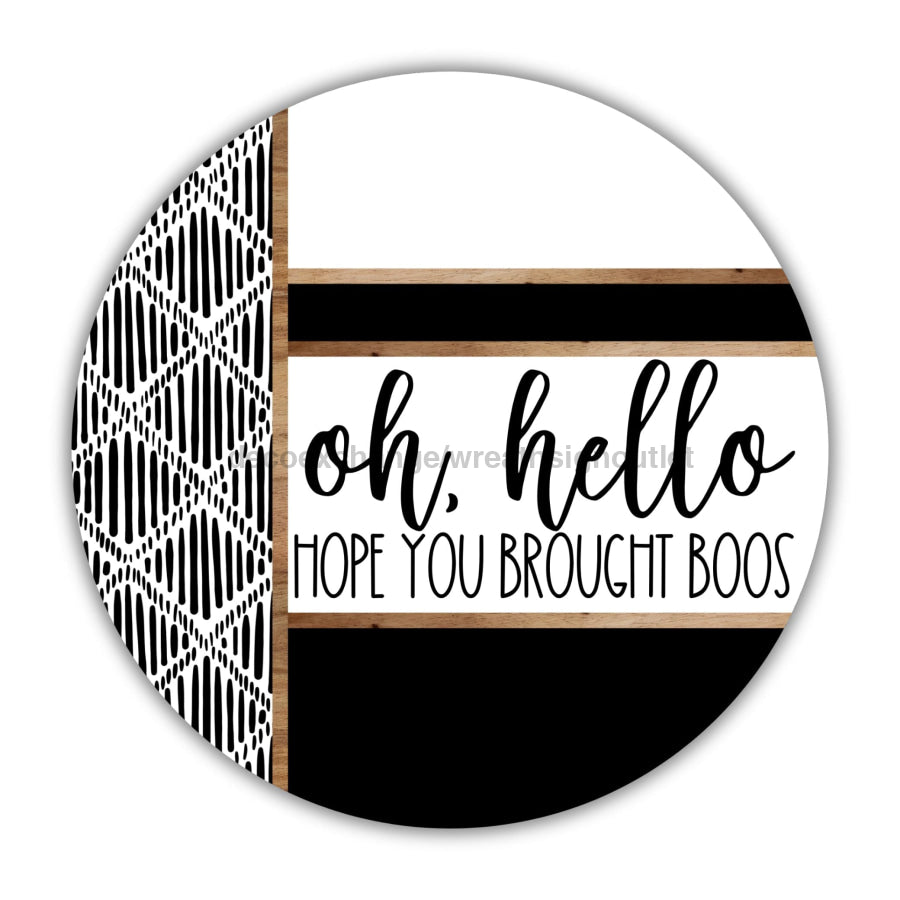 Boho Door Hanger Hello Brought Boos Dco-01783-Dh 18’’ Round Wood