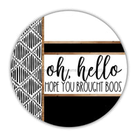 Thumbnail for Boho Door Hanger Hello Brought Boos Dco-01783-Dh 18’’ Round Wood