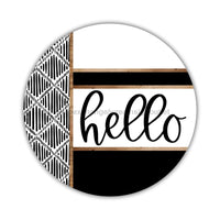 Thumbnail for Boho Door Hanger Hello Dco-01776-Dh 18’’ Round Wood