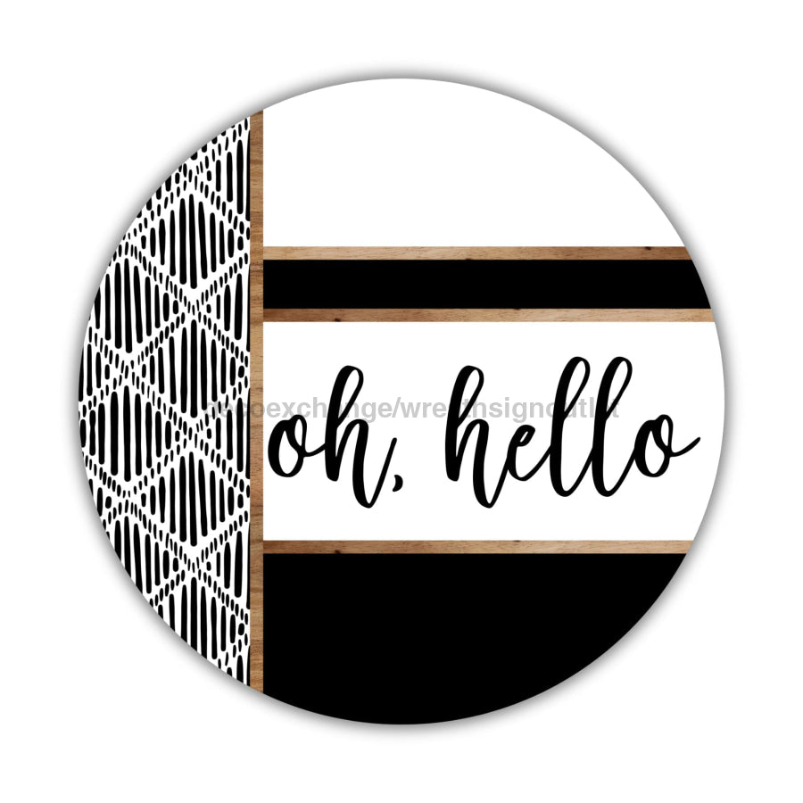 Boho Door Hanger Oh Hello Dco-01795-Dh 18’’ Round Wood