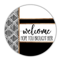 Thumbnail for Boho Door Hanger Welcome Brought Beer Dco-01788-Dh 18’’ Round Wood