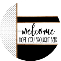 Thumbnail for Boho Door Hanger, Welcome Brought Beer Door Hanger, DCO-01857-DH, 18