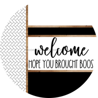 Thumbnail for Boho Door Hanger, Welcome Brought Boos Door Hanger, DCO-01853-DH, 18