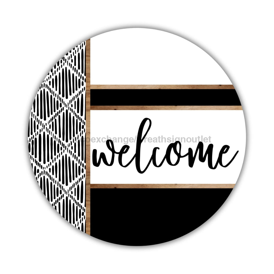 Boho Door Hanger Welcome Dco-01777-Dh 18’’ Round Wood