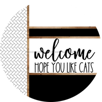 Thumbnail for Boho Door Hanger, Welcome Like Cats Door Hanger, DCO-01860-DH, 18