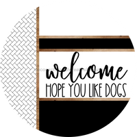 Thumbnail for Boho Door Hanger, Welcome Like Dogs Door Hanger, DCO-01858-DH, 18