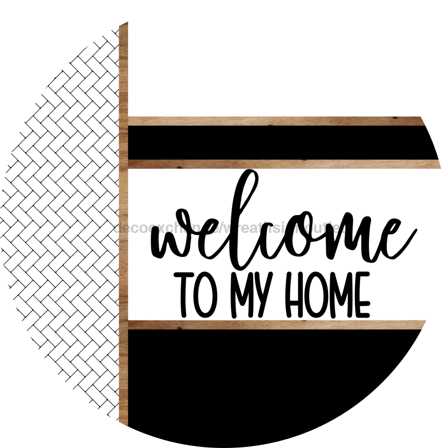 Boho Door Hanger, Welcome To My Home Door Hanger, DCO-01866-DH, 18" Round Wood