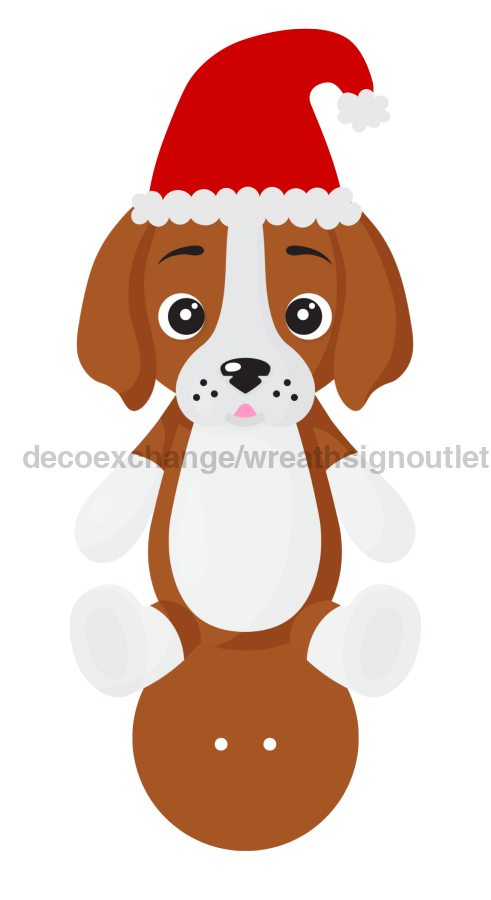 Christmas Dog 13" Wood Bow Backer - BB-W-0010