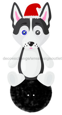 Thumbnail for Christmas Dog 13" Wood Bow Backer - BB-W-0011