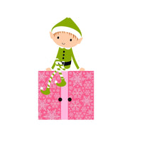 Thumbnail for Elf Present 13" Wood Bow Backer - BB-W-0004