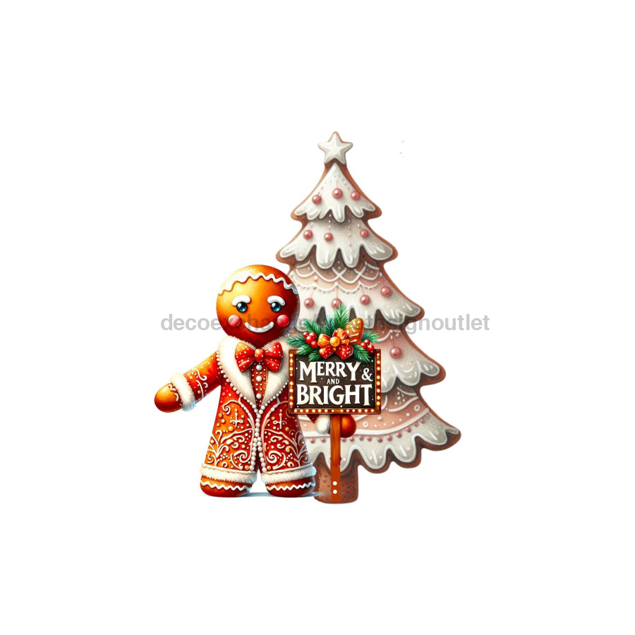 Bow Backer, Gingerbread Bow Backer, wood sign, BB-W-0169, 13in wreath sign