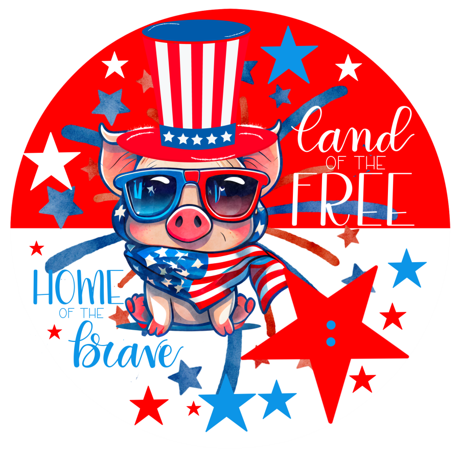 Patriotic 13" Wood Bow Backer - BB-W-0077