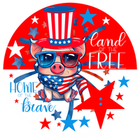 Thumbnail for Patriotic 13" Wood Bow Backer - BB-W-0077