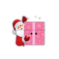 Thumbnail for Peeking Santa 13" Wood Bow Backer - BB-W-0003