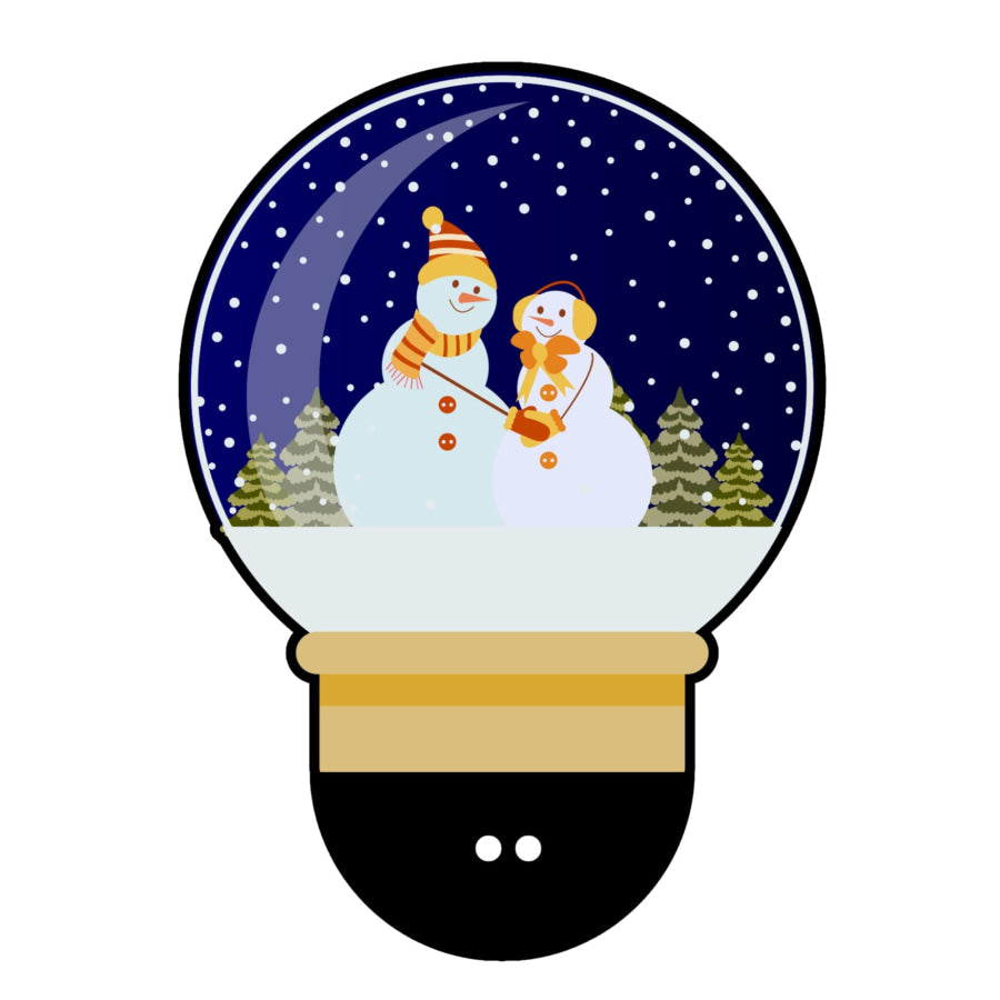 Snow Globe 13" Wood Bow Backer - BB-W-0023