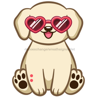 Thumbnail for Valentine Dog 13" Wood Bow Backer - BB-W-0055