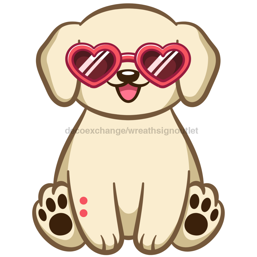 Valentine Dog 13" Wood Bow Backer - BB-W-0055