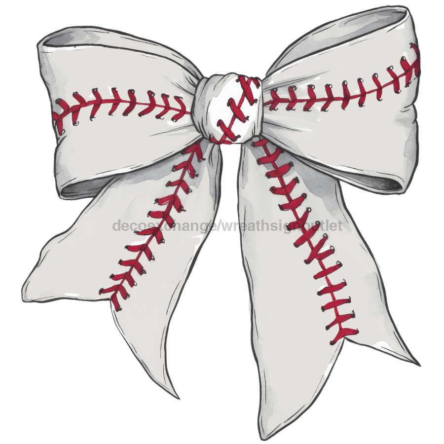 Bow Door Hanger Baseball Coquette Bow wood sign DECOE-W-904777-DH 22‚Äô‚Äô Door Hanger 22‚Äô‚Äô Door Hanger