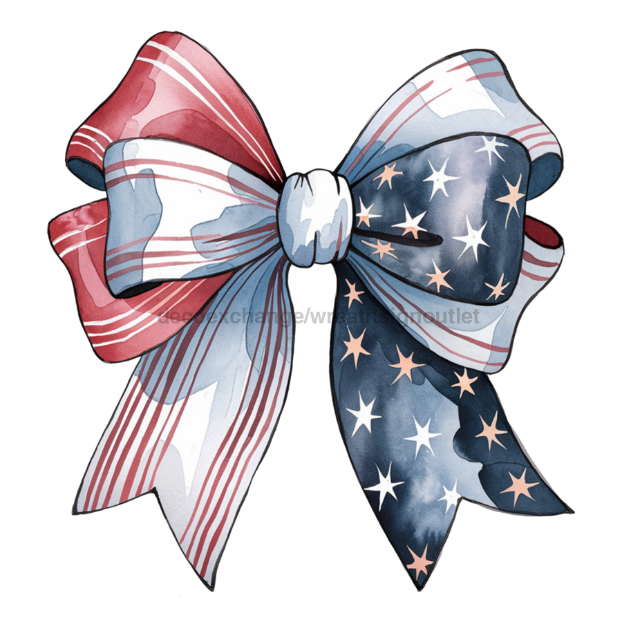 Bow Door Hanger Patriotic Coquette Bow wood sign DECOE-W-904783-DH 22‚Äô‚Äô Door Hanger 22‚Äô‚Äô Door Hanger
