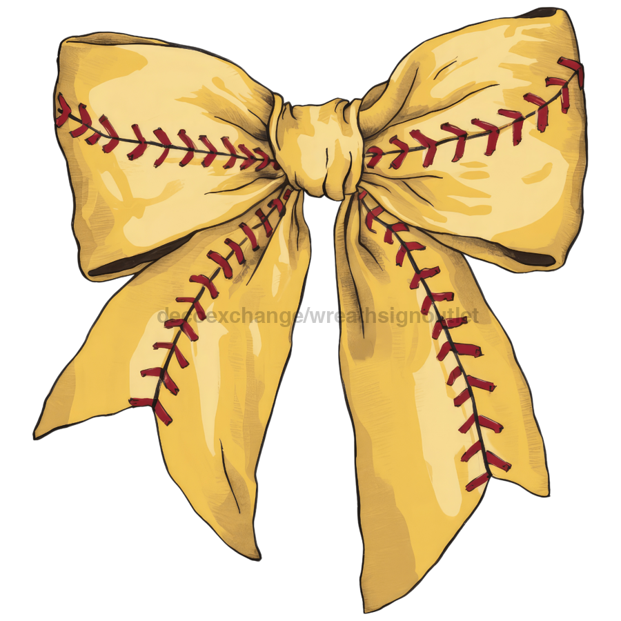 Bow Door Hanger Softball Coquette Bow wood sign DECOE-W-904778-DH 22‚Äô‚Äô Door Hanger 22‚Äô‚Äô Door Hanger