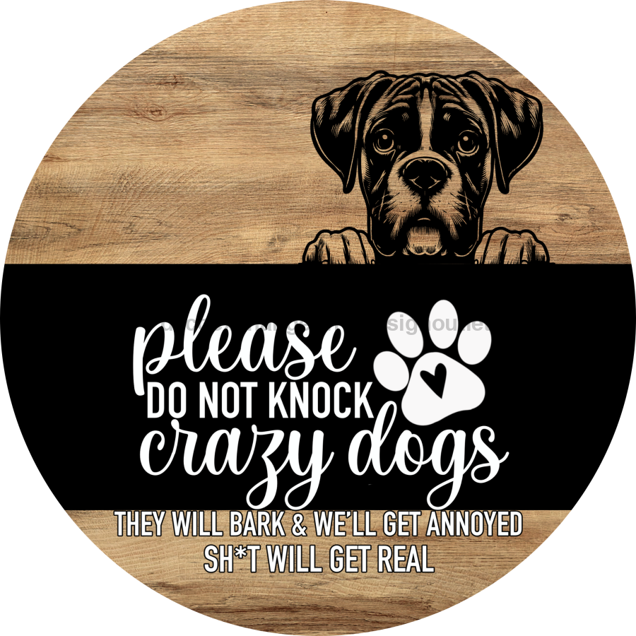 Dog Door Hanger, Hello Brought Treats Door Hanger, DCO-01975-DH, 18" Round Wood