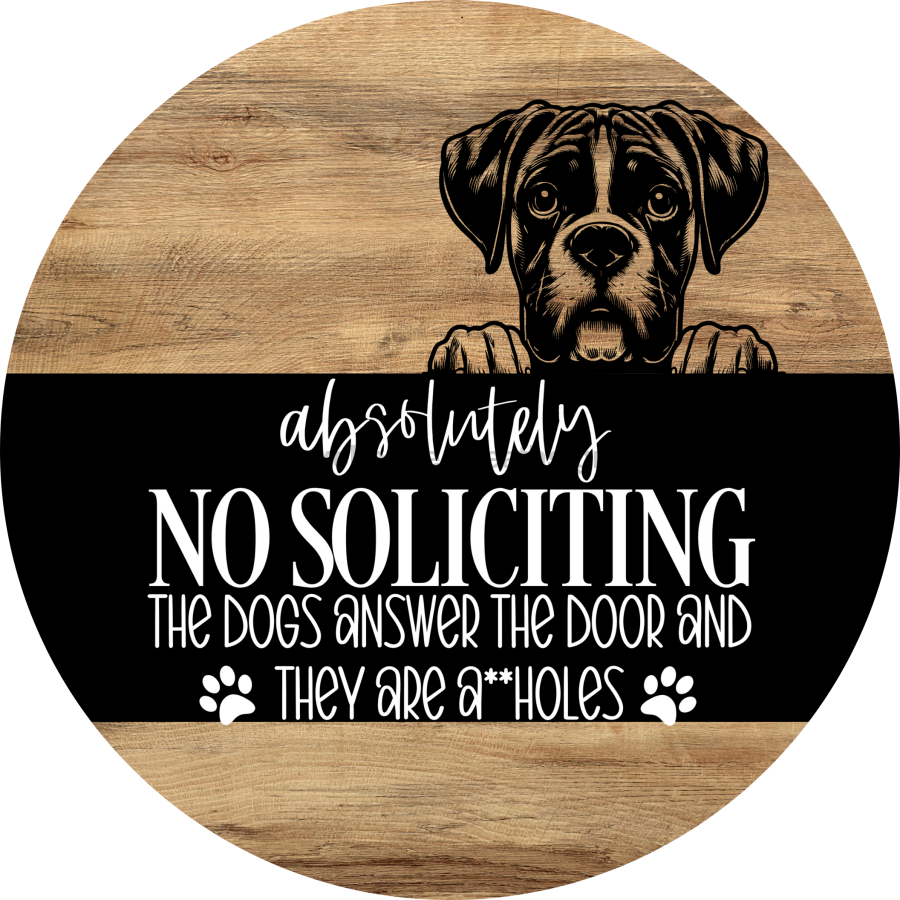 Dog Door Hanger, Hello Brought Treats Door Hanger, DCO-01975-DH, 18" Round Wood