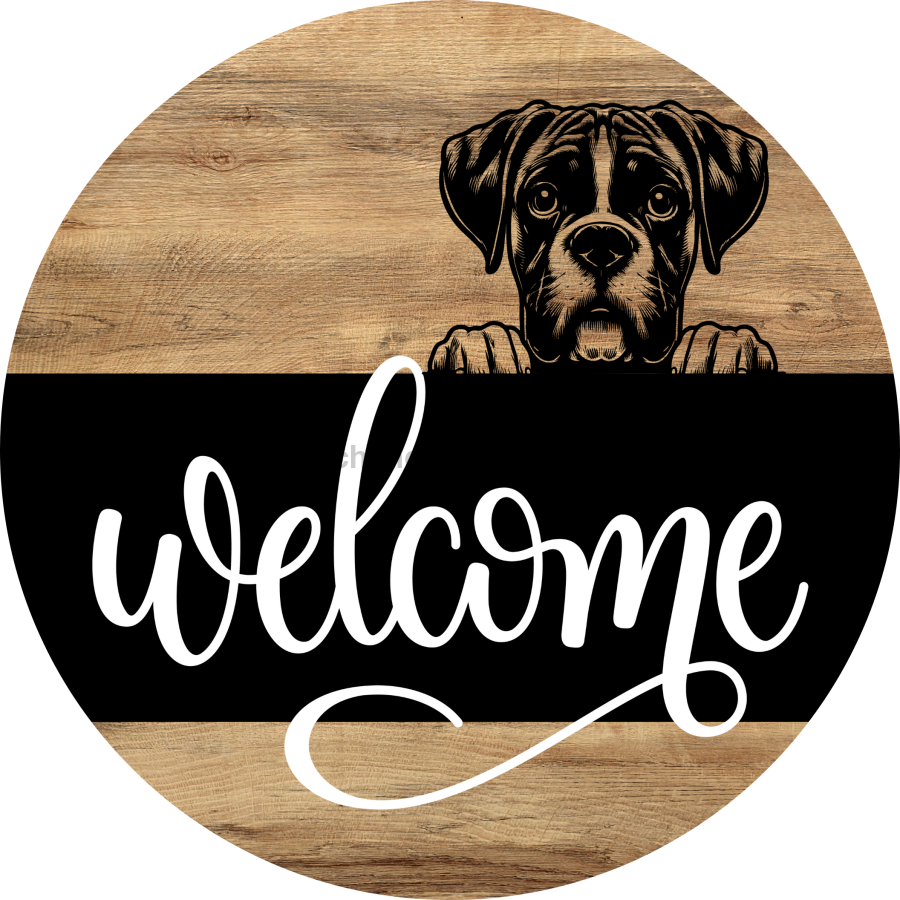 Dog Door Hanger, Hello Brought Treats Door Hanger, DCO-01975-DH, 18" Round Wood