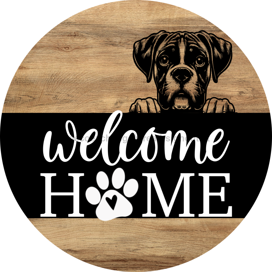 Dog Door Hanger, Hello Brought Treats Door Hanger, DCO-01975-DH, 18" Round Wood