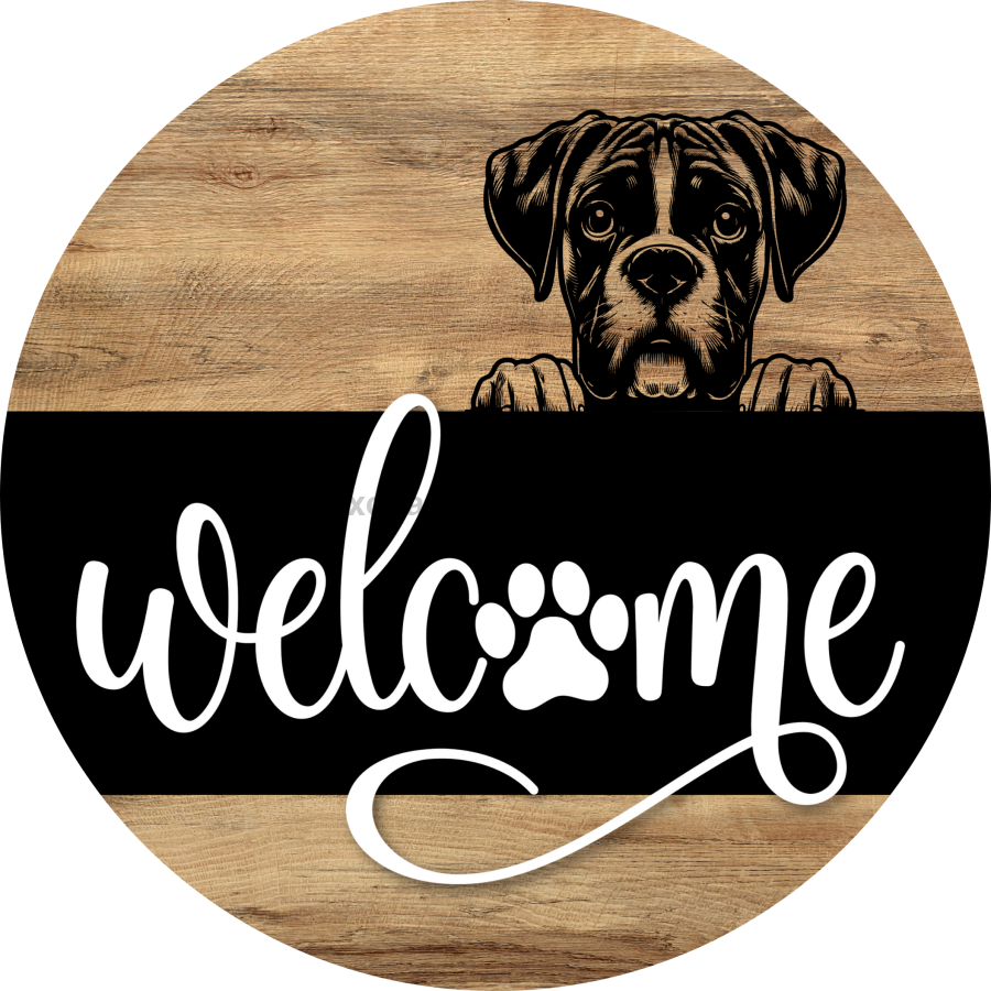 Dog Door Hanger, Hello Brought Treats Door Hanger, DCO-01975-DH, 18" Round Wood