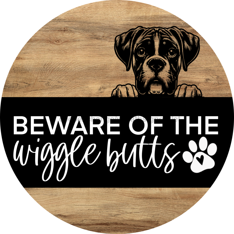 Dog Door Hanger, Hello Brought Treats Door Hanger, DCO-01975-DH, 18" Round Wood