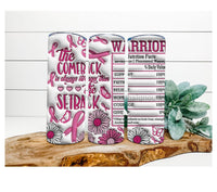 Thumbnail for Breast Cancer Awareness Tumbler, Survivor Tumbler, 20 oz Skinny Tumbler - DECOETUMBLER-341