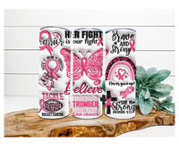 Thumbnail for Breast Cancer Awareness Tumbler, Survivor Tumbler, 20 oz Skinny Tumbler - DECOETUMBLER-343