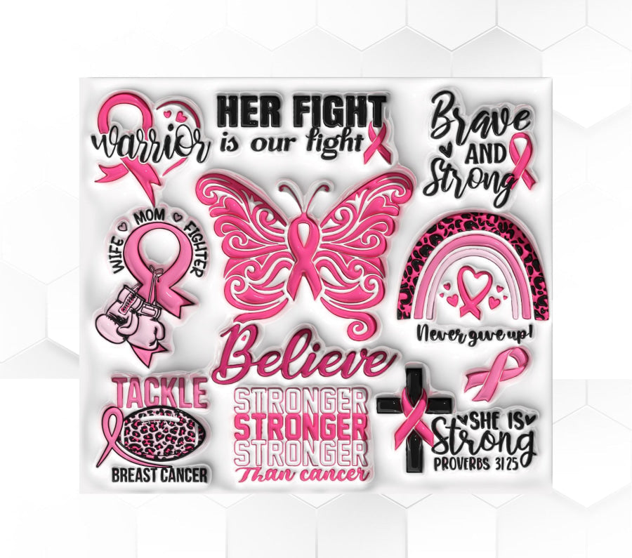 Breast Cancer Awareness Tumbler, Survivor Tumbler, 20 oz Skinny Tumbler - DECOETUMBLER-343