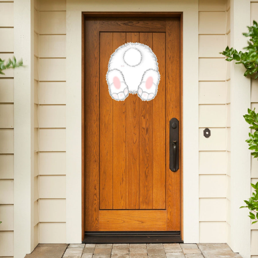 Bunny Butt Cut Bow Holes 22" Wood Door Hanger - DECOE-W-903446-DH