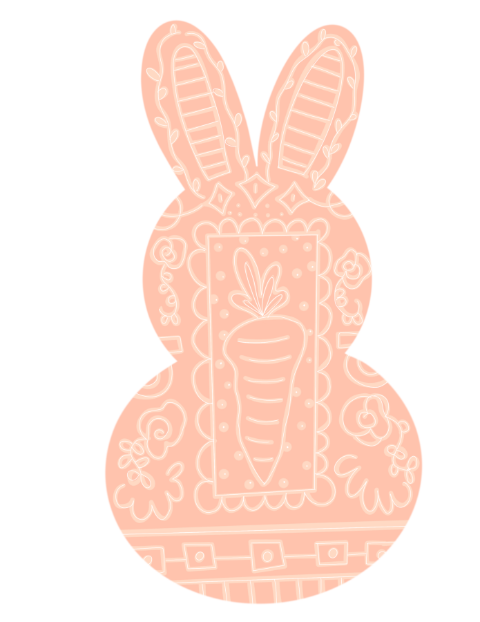 Bunny 22" Wood Door Hanger - TWW-W-0018-DH