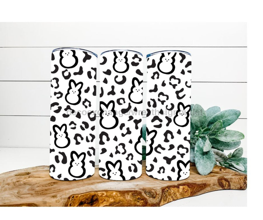 Bunny Tumbler, Peeps and Leopard 20 oz Skinny Tumbler - DECOETUMBLER-281