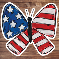 Thumbnail for Butterfly Patriotic 22" Wood Door Hanger - DECOE-W-131-DH