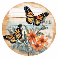Thumbnail for Butterfly Sign Floral Dco-00847 For Wreath 10 Round Metal