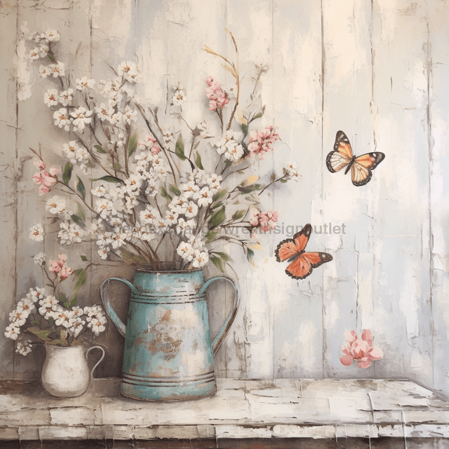 Butterfly Sign Floral Dco-01009 For Wreath 10X10 Metal