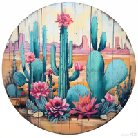 Thumbnail for Cactus Door Hanger Dco - 01338 - Dh 18’ Round Wood