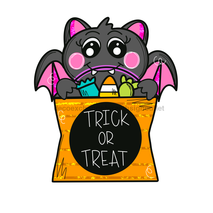 Candy Bat Wood Wreath Sign Mj-W-00048 14‚Äô