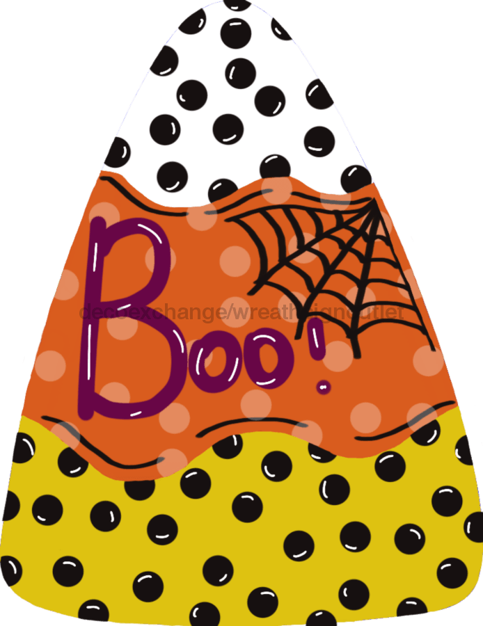 Candy Corn with Boo, wood sign, DECOE-W-004 - DecoExchange¬Æ