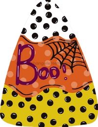 Thumbnail for Candy Corn with Boo, wood sign, DECOE-W-004 - DecoExchange¬Æ