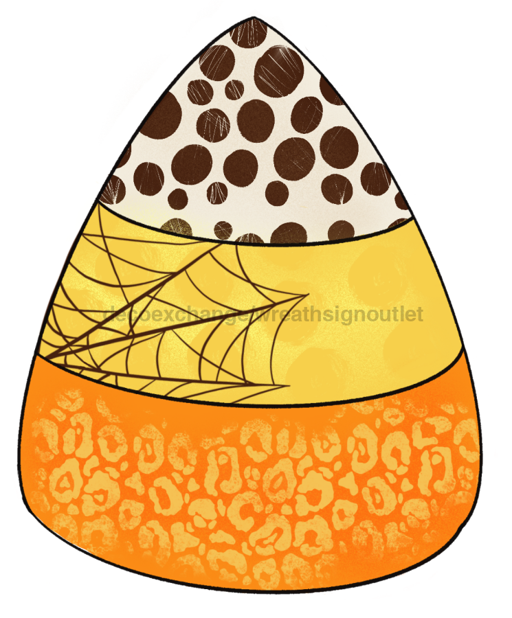 Candy Corn with Leopard Print, wood sign, DECOE-W-005 - DecoExchange¬Æ