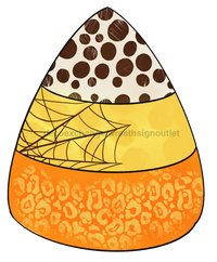 Thumbnail for Candy Corn with Leopard Print, wood sign, DECOE-W-005 - DecoExchange¬Æ