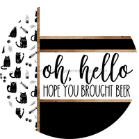 Thumbnail for Cat Door Hanger, Hello Brought Beer Door Hanger, DCO-01925-DH, 18